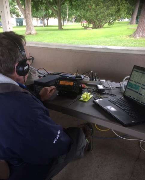 Al VE3RRD operating the CW station