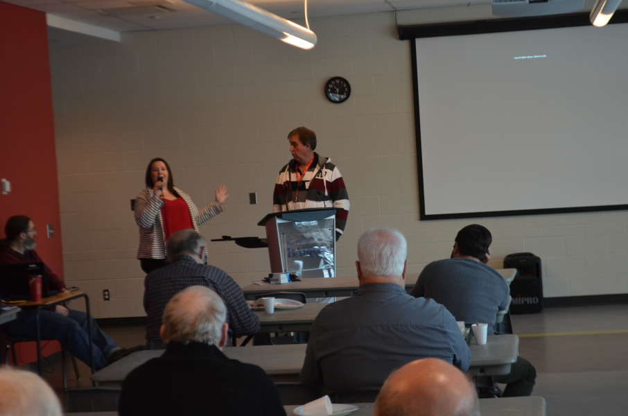 Representatives of the Red Cross answer questions following their presentation