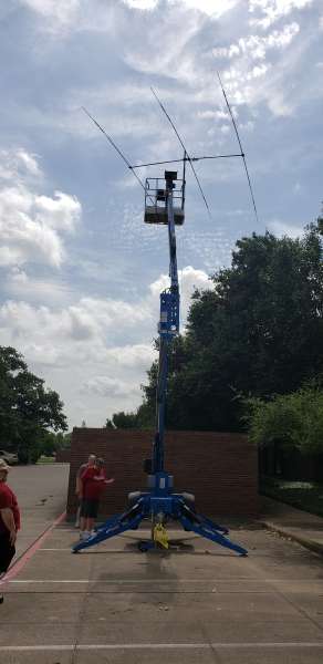 Antenna Mounted on a Man Lift Bucket