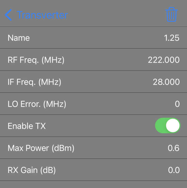 Q5signal 5BVUX Multi-Band 1.25M settings