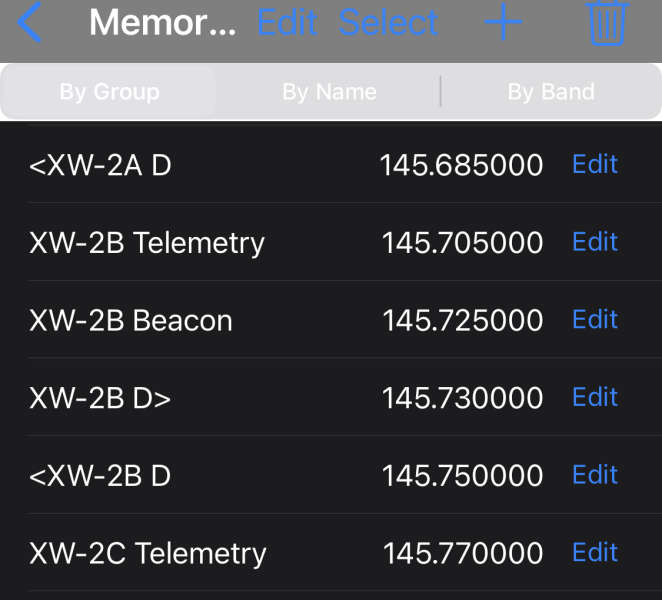 Memories mark Satellite frequencies